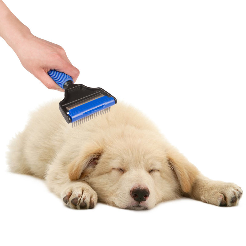 Size 20 * 10.2cm Dog Hair Comb , Cat Fur Brush Professional Customized Logo supplier