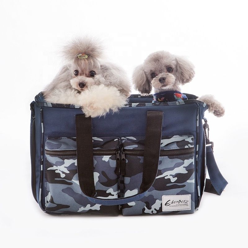 Camouflage Pattern Pet Travel Bag , Dog Carrier Purse With Waterproof Lining supplier