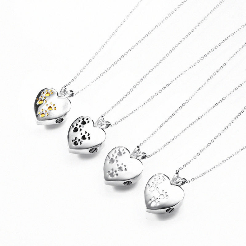 Stainless Steel Pet Urns Necklace Waterproof Heart Shape Weight 15.72g supplier