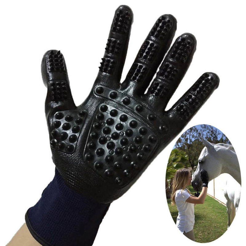 Dog Hair Grooming Glove / Cats Soft Rubber Pet Hair Remover Comb supplier