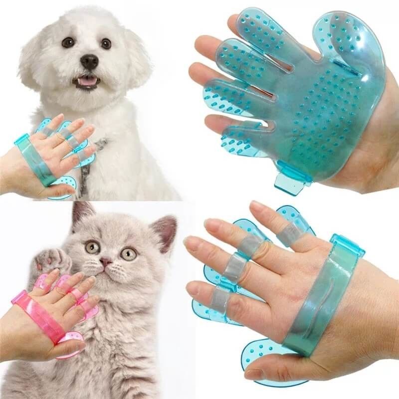 Rubber Cat Hair Glove Comb Dog Hackle Pet Deshedding Brush Glove supplier